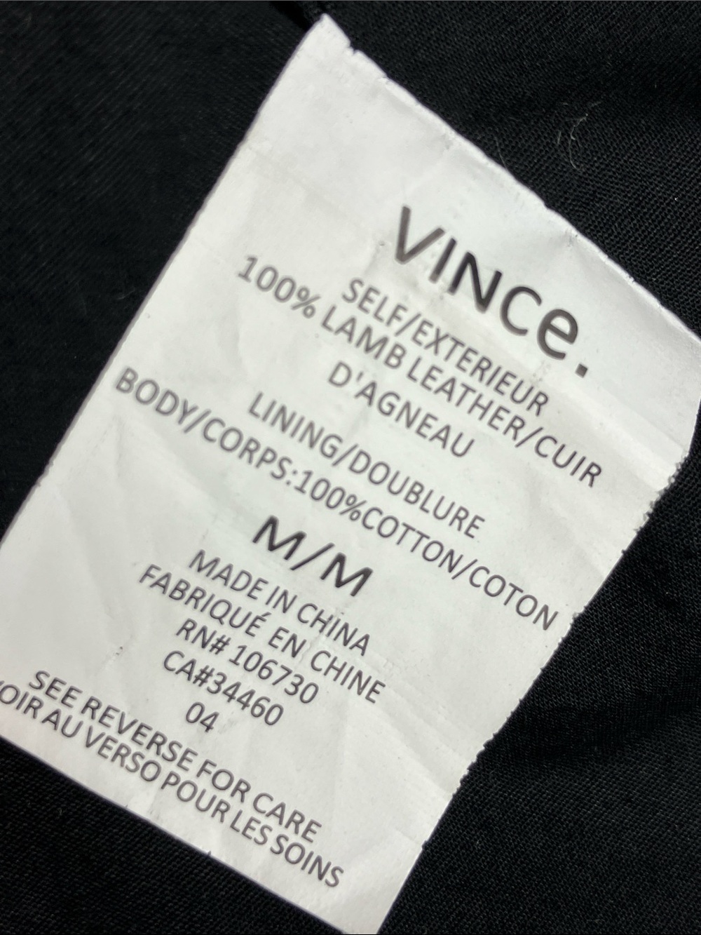 Vince Lamb Leather Moto Jacket Black Full Zip - Picture 13 of 16